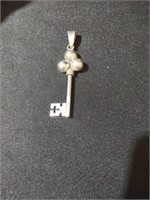 Sterling key pendant. Mexico.