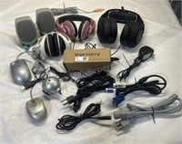 Assorted Headphones, Cords & more