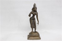 Indian Bronze Nude Girl Statue