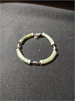 Sterling and jade bracelet