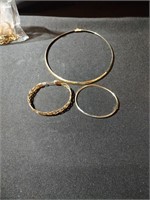 Gold fill choker necklace, 2 bracelets