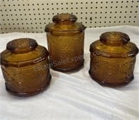 Vintage Tiera Glass Canister Set