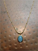 18k gold beaded snake necklace w/ moonstone 3g tw
