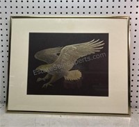 Paul M Breedmen Eagle Art Print on Board 16.5x