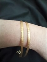 18k gold 12g Omega double strand bracelet
