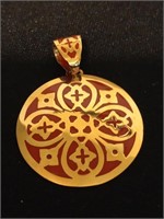 14k gold 1g Enameled gold pendant