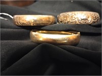 3 vintage 14k gold filled bangle bracelets