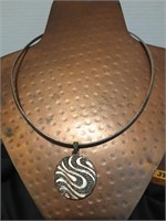 Sterling silver Omega necklace with a mother