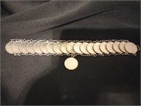 Mexican coin bracelet. Coins are dated 1983