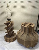 Table Lamp made of Popsicle Sticks AS IS