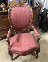 Victorian Parlor Chair Glued Leg AS IS