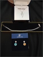 Swarovski Crystal necklace, earrings and bracelet