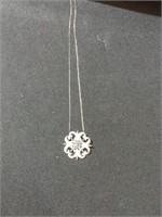 Swarovski crystal & sterling pendant, with 16"