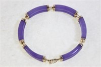 Violet Amethyst and Gold Bracelet