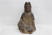 Vintage Chinese Wood Carved Guanyin Statue