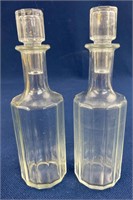 Vintage Clear Glass Oil & Vinegar Cruets Made in