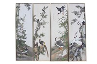 Four Chinese Silk Panel Set