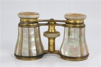 Antique Mother Of Pearl Brass Binocular
