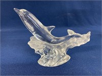 1995 Lenox Fine Crystal Dolphin Frosted Wave Art