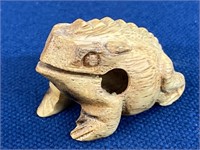 Hand carved Wooden Toad, missing stick