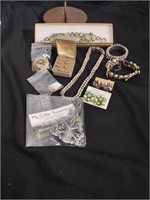 Various costume jewelry, bracelets, earrings