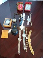 2 clocks, 3 pocket watches and 8 watches