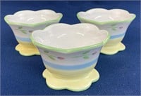 Princess House 3Pc Condiment bowls 4 1/2”x3”