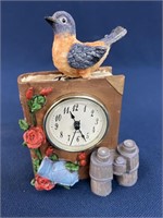 Quartz Mantle Clock with Bird Watching theme,