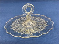 Jeannette Gold Trimmed Glass Feathers Handled