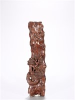 Chinese Huangyang Wood Carved Paper Weight