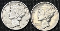 1940 & 1945-D Mercury Dimes
