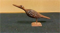Vintage Hand Carved Wood Bird Sculpture, Vintage