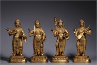 Four Chinese Gilt Bronze Buddha Sculpture