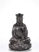 Chinese Ztian Wood Carved Guanyin Statue