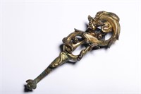 Chinese Gilt Bronze Chilong Belt Buckle