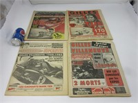 4 journaux souvenirs de Gilles Villeneuve