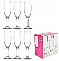 LAV 220ml Empire Glass Champagne Flutes- 12PCS