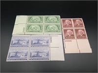 3 Cent Four Stamp Sheets - Clean