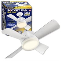 Socket Ceiling Fan with 1000 Lumens Warm Light