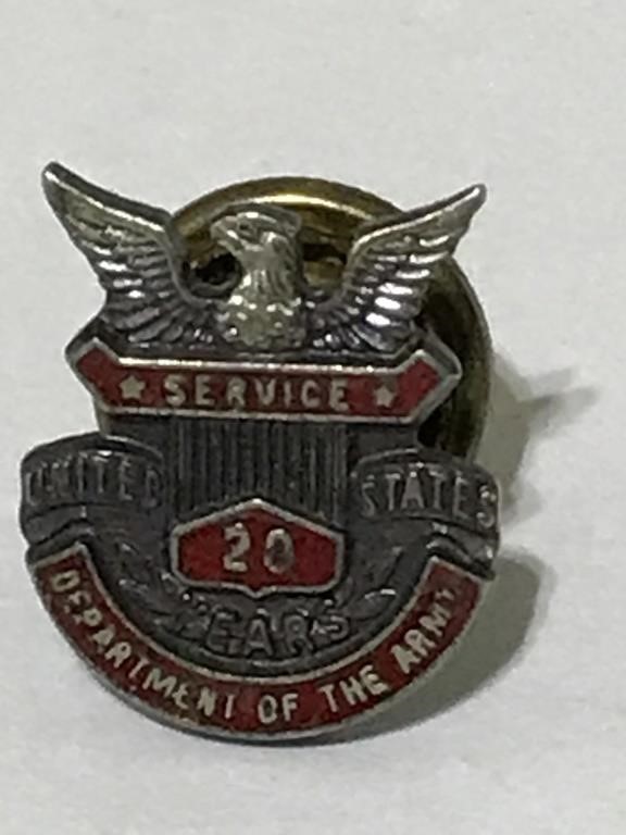 World War II service army pin sterling