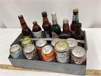 Tray of Beer Cans & Bottles