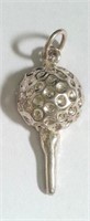 VINTAGE STERLING SILVER 925 MARKED GOLF BALL TEE