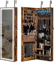 Over The Door Jewelry Cabinet with Full Mirror