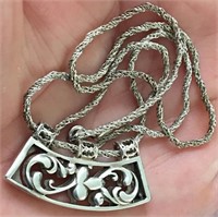 Vintage 925 Sterling Silver Necklace w Pendant