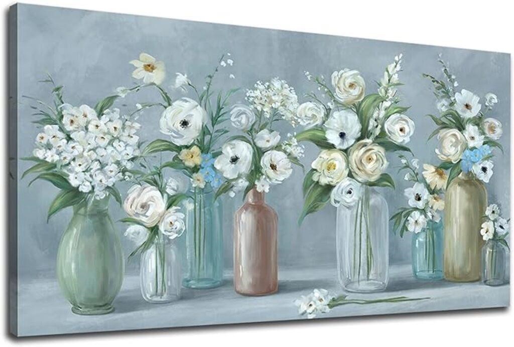 Floral Canvas Wall Art, 24x48"