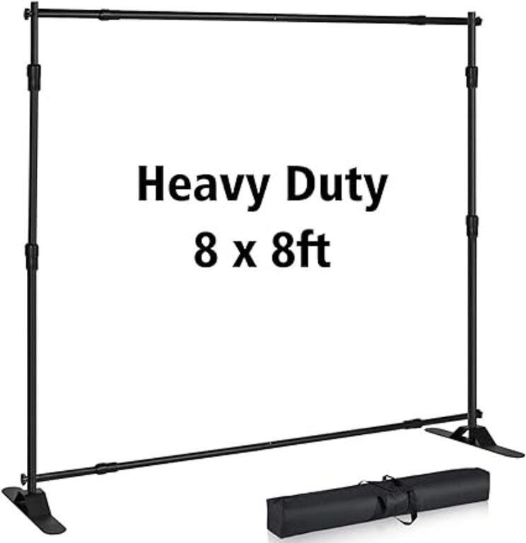 8x8 ft Backdrop Banner Stand, Black