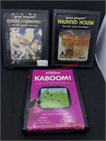 Missile Command, Haunted House, Kaboom ATARI Game