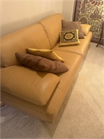Natuzzi Leather Carmel Color Sofa