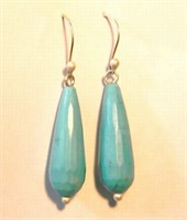 Sterling Silver 925 BLUE Onyx earrings