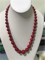 925 sterling silver Redstone necklace